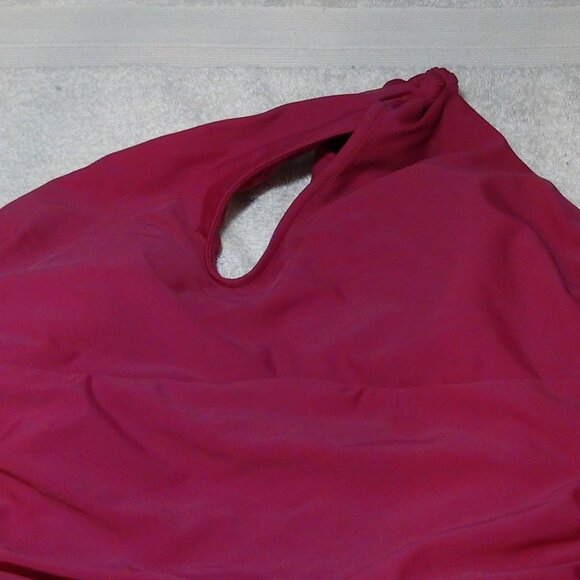 Shade & Shore Women's One Shoulder Twist Cut-out One Piece Swimsuit Purple M L - Picture 5 of 16